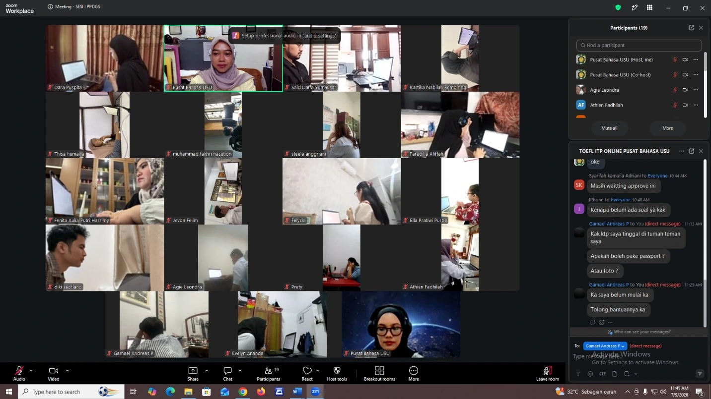 PELAKSANAAN TOEFL ITP ONLINE DAN ONSITE -  9 JULI 2026